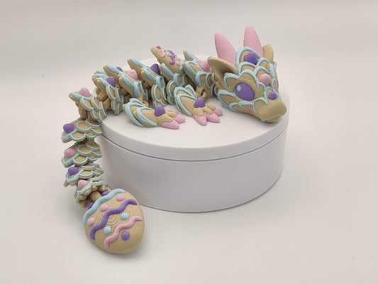 9" Baby Easter Cookie Dragon - 3D Printed Articulating Fidget Toy