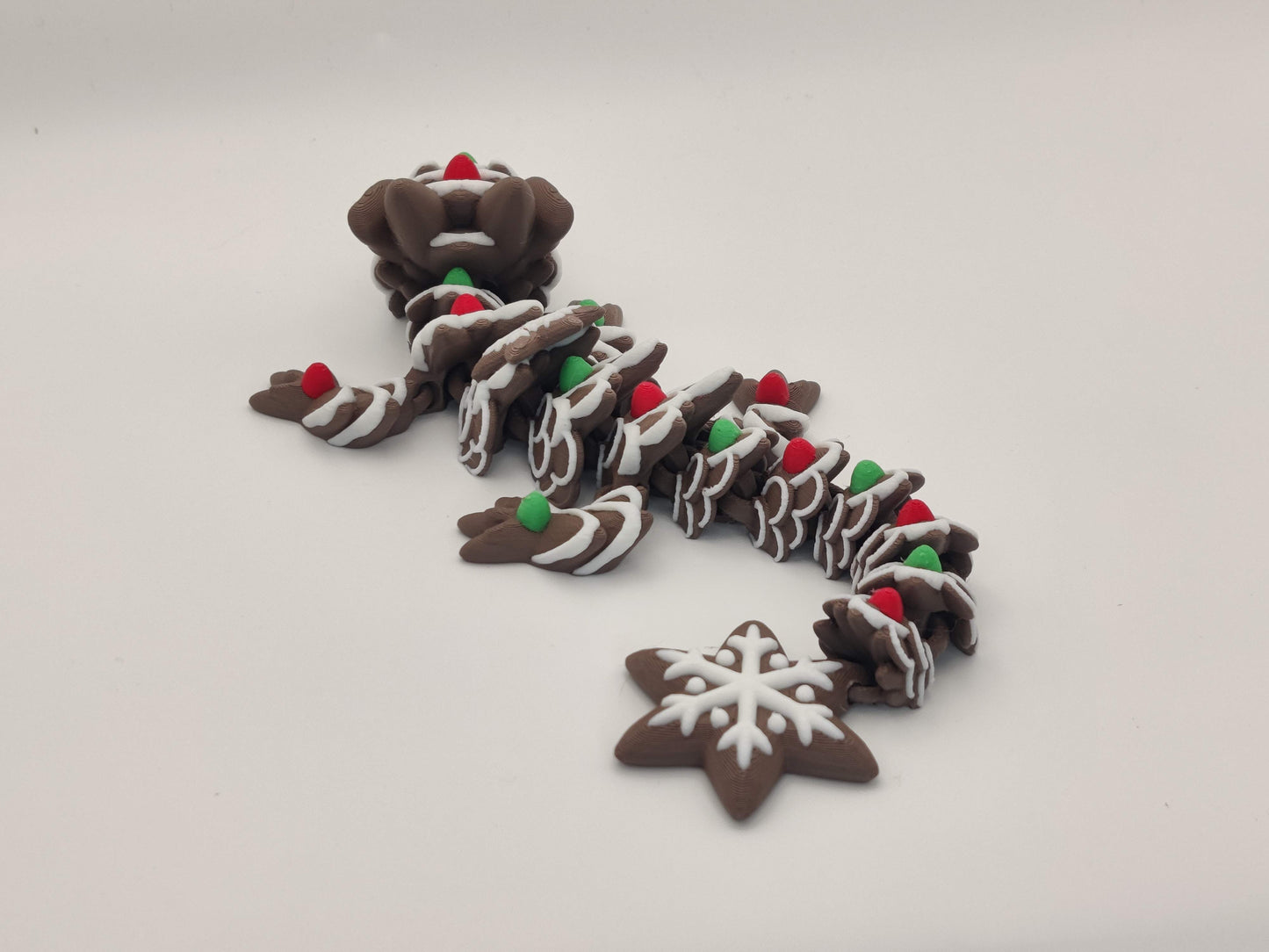 9" Gingerbread Cookie Baby Dragon – 3D Printed Articulating Fidget Toy