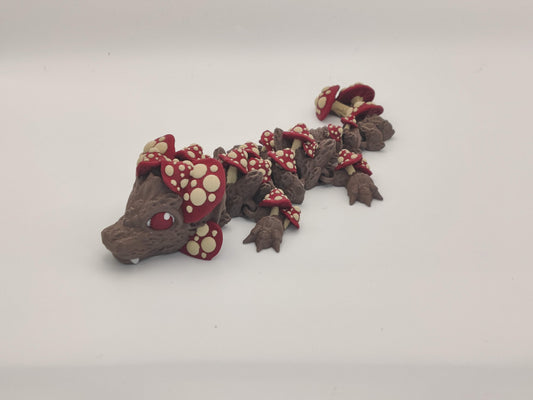8.5" Baby Mushroom Dragon – 3D Printed Articulated Dragon Toy