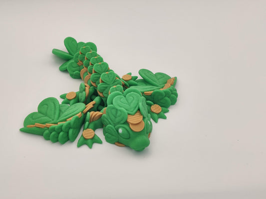 Little Clover Dragon, Winged Clover Dragon, Articulating Dragon, St Patrick's Day Dragon