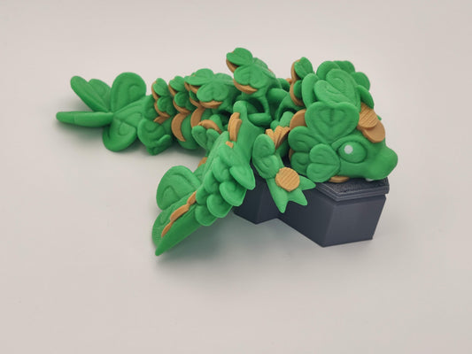Little Clover Dragon, Winged Clover Dragon, Articulating Dragon, St Patrick's Day Dragon