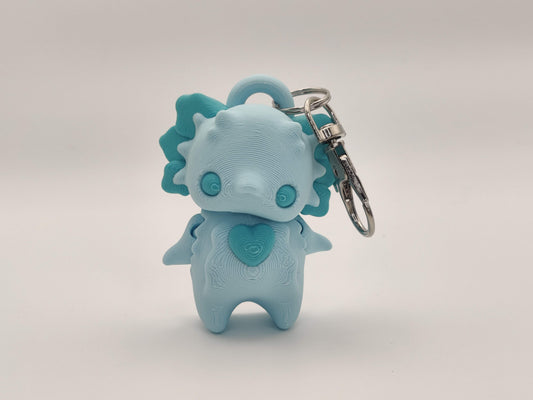 Axolotl Pixie Keychain - 3D Printed Fantasy Figurine