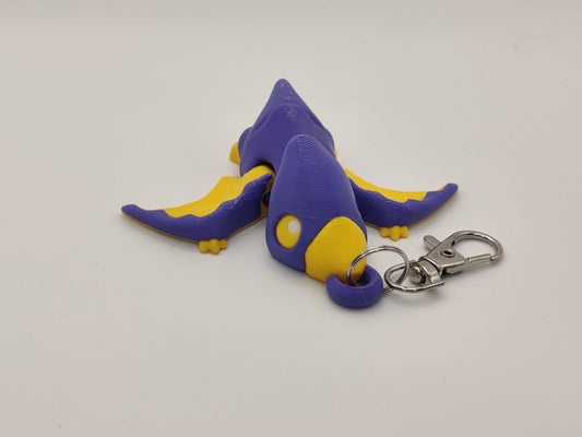 3D Printed Pterodactyl Dinosaur Keychain – Cute Flying Dino Bag Charm