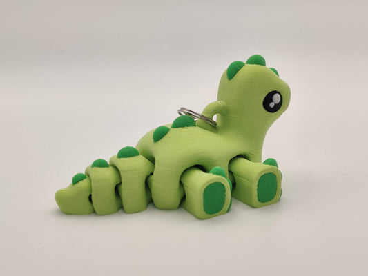 3D Printed Brontosaurus Dinosaur Keychain – Cute Prehistoric Dino Bag Charm
