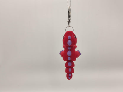 3D Printed T-Rex Dinosaur Keychain – Cute Articulated Dino Bag Charm