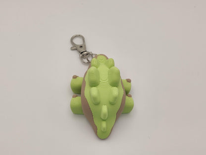 3D Printed Stegosaurus Dinosaur Keychain – Cute Articulated Dino Bag Charm