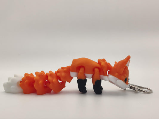 Articulating Fox Keychain – 3D Printed Animal Charm