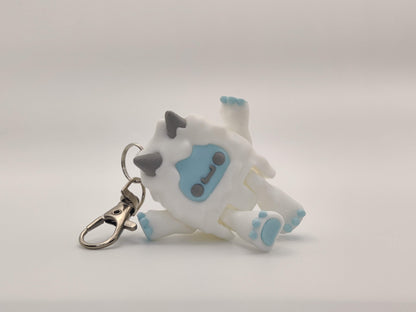 3D Printed Yeti Keychain – Cute Cryptid Keyring – Abominable Snowman Gift – Mythical Creature Bag Charm – Geeky Fantasy Accessory
