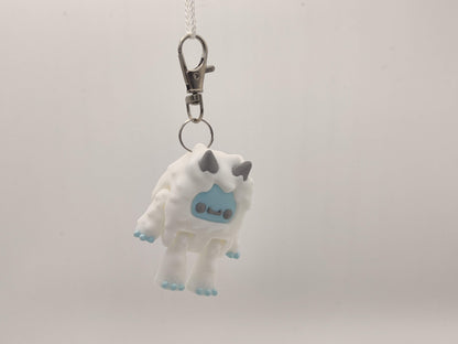 3D Printed Yeti Keychain – Cute Cryptid Keyring – Abominable Snowman Gift – Mythical Creature Bag Charm – Geeky Fantasy Accessory