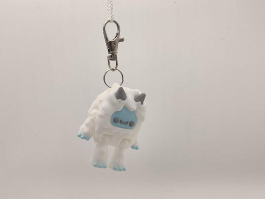 3D Printed Yeti Keychain – Cute Cryptid Keyring – Abominable Snowman Gift – Mythical Creature Bag Charm – Geeky Fantasy Accessory