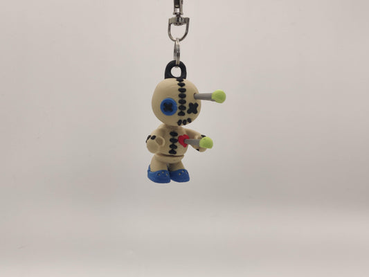3D Printed Voodoo Doll Keychain – Articulating Charm with Removable Pins