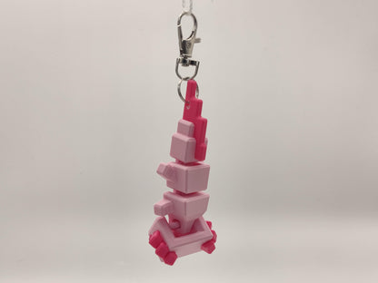 Blocky Axolotl Keychain – 3D Printed Minecraft Style in Pink or Blue