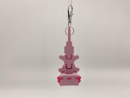 Blocky Axolotl Keychain – 3D Printed Minecraft Style in Pink or Blue