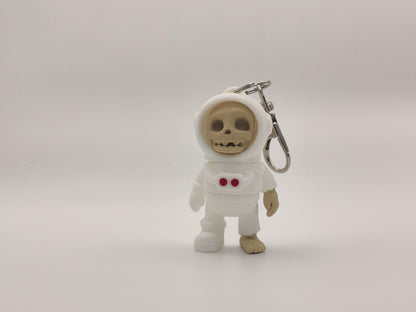 3D Printed Skelly Astronaut Keychain – Skeleton Space Explorer Charm