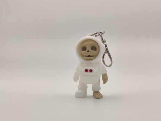 3D Printed Skelly Astronaut Keychain – Skeleton Space Explorer Charm