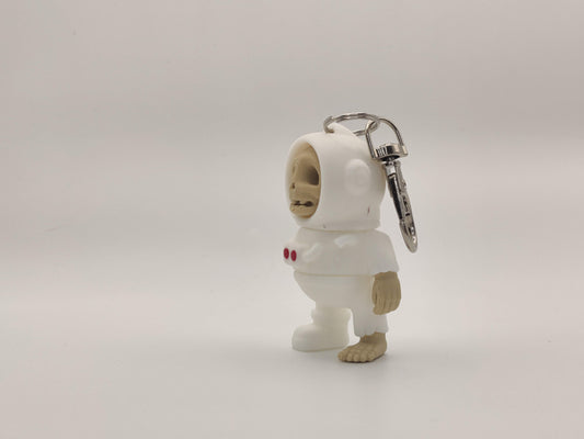 3D Printed Skelly Astronaut Keychain – Skeleton Space Explorer Charm