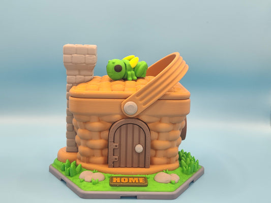 3D Printed Grasshopper Picnic Basket House – Cute Insect Cottage Decor
