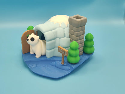 Igloo Home Playset Diorama – Arctic Polar Bear Display