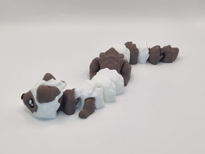 3D Printed Hot Cocoa Ferret Figurine in Brown and White