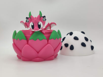 Dragonfruit Egg with Baby Dragon – 3D Printed Collectible Toy