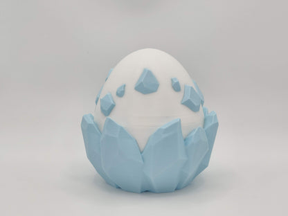 Ice Crystal Dragon Egg – 3D Printed Collectible Toy