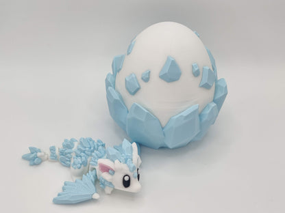 Ice Crystal Dragon Egg – 3D Printed Collectible Toy