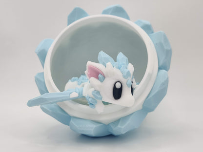 Ice Crystal Dragon Egg – 3D Printed Collectible Toy