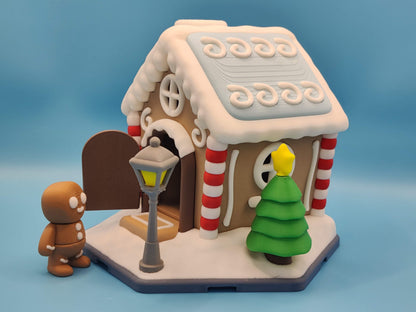 3D Printed Gingerbread House Holiday Decor Set