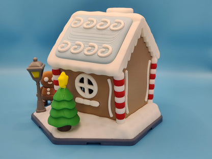 3D Printed Gingerbread House Holiday Decor Set
