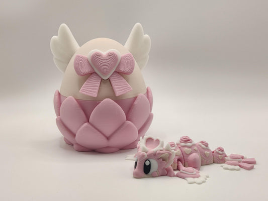 HeartSeeker Mini Dragon & Egg | Cute Flexi Dragon | Fantasy Dragon Gift | Valentine Dragon