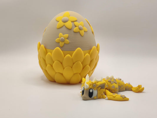 Flower Mini Dragon & Egg | Spring Dragon | Cute Fantasy Dragon Gift