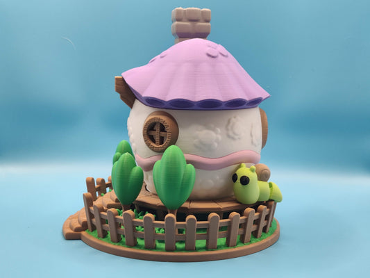 3D Printed Fairy Mushroom House with Snail Garden Decor