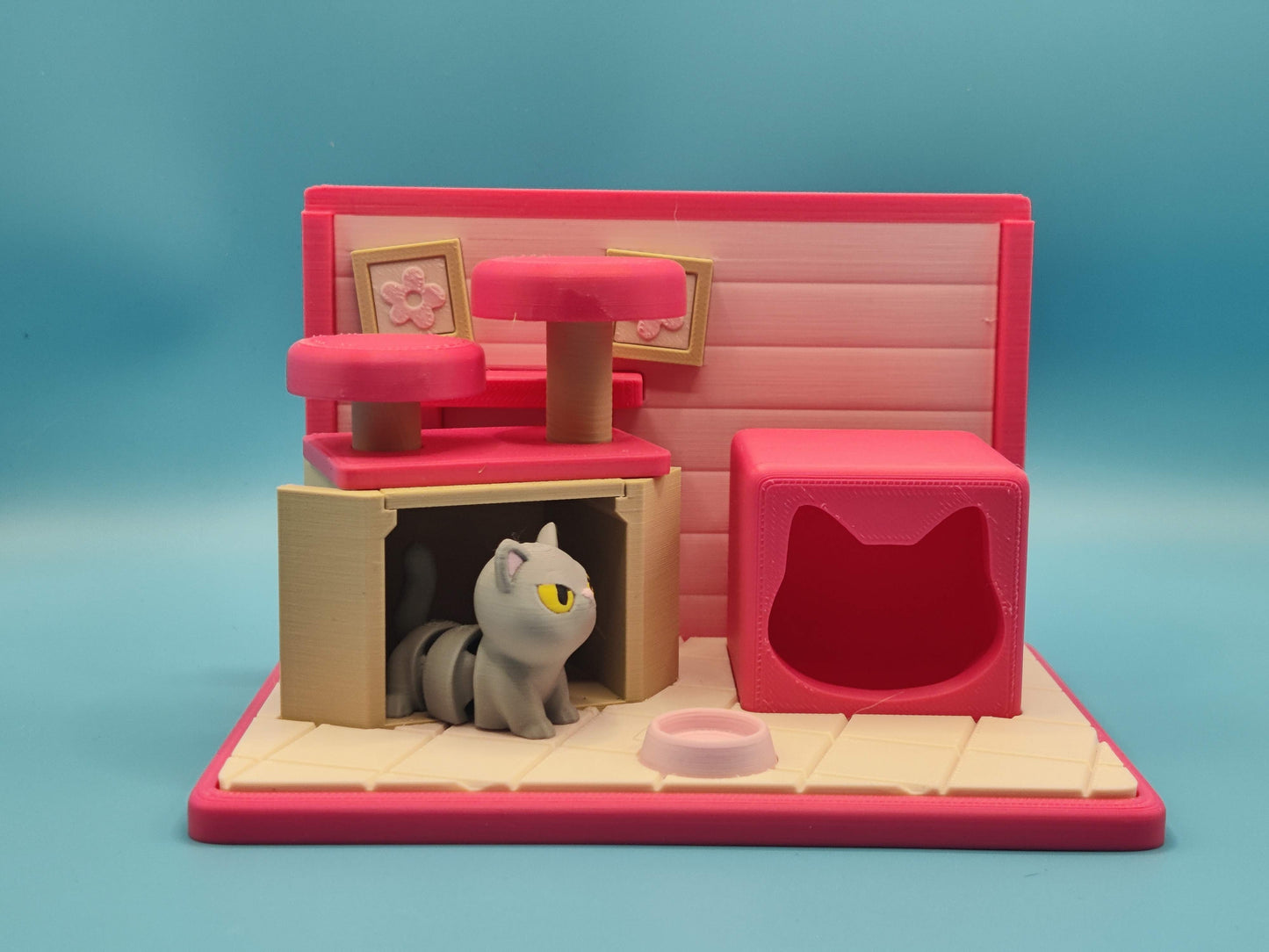 3D Printed Cat Playset for Imaginative Fun - Premium Kids Playset with Toy Cat