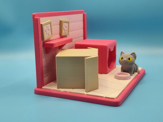 3D Printed Cat Playset for Imaginative Fun - Premium Kids Playset with Toy Cat