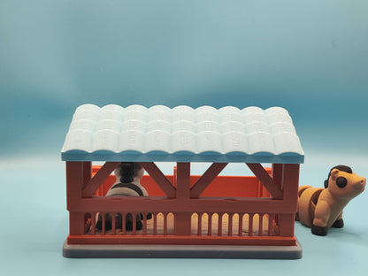 3D Printed Horse Stable Playset with Horse and Donkey - USA Made 3D Printed Fun