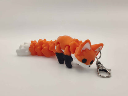 Articulating Fox Keychain – 3D Printed Animal Charm - ToyForge 3D
