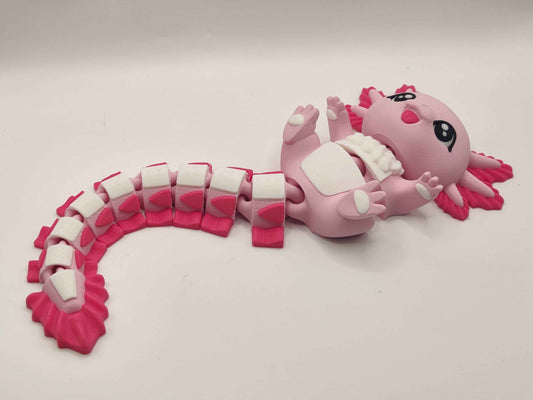Axolotl Cuddler - 3D Printed Articulated Fidget - ToyForge 3D