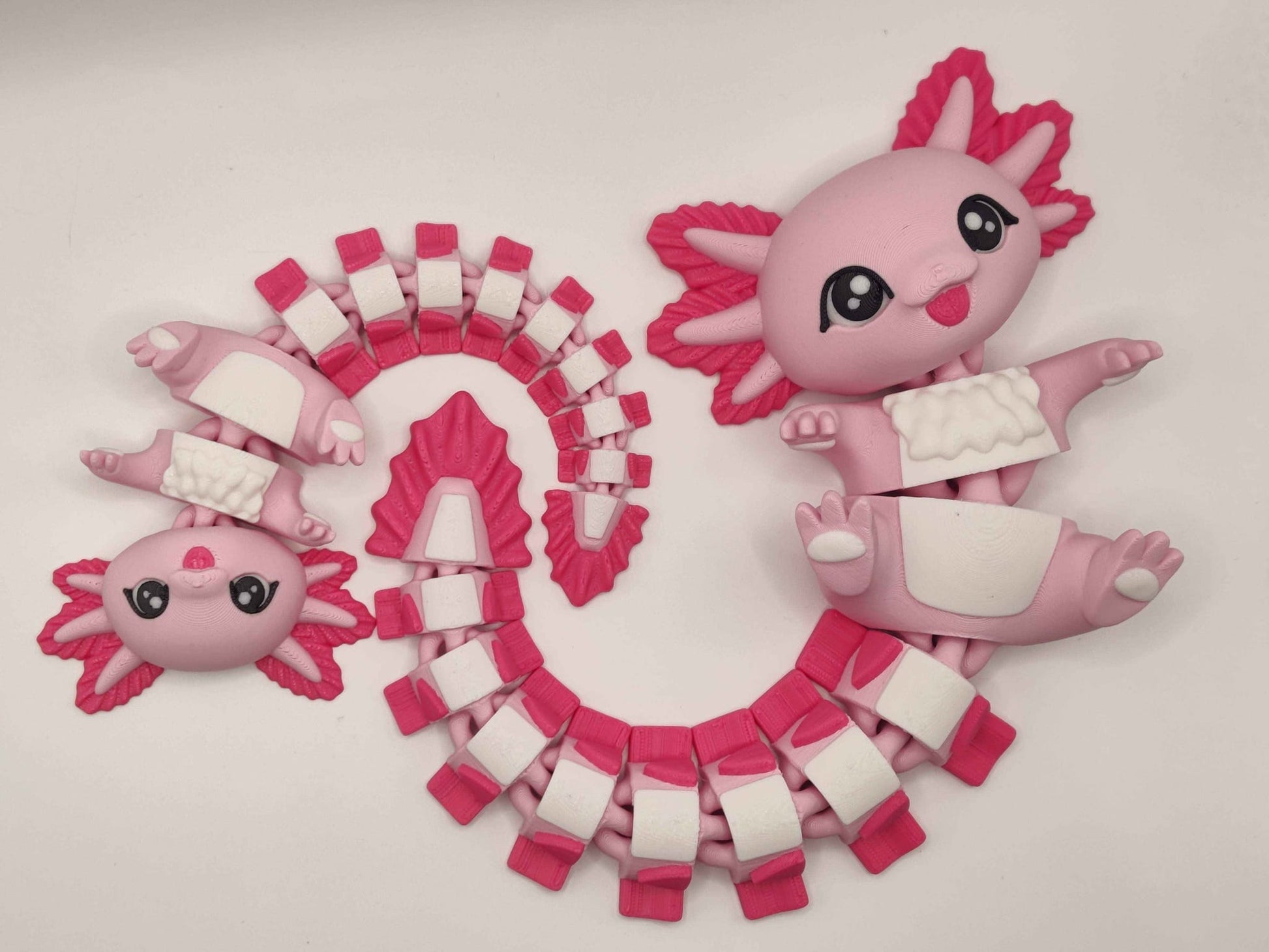 Axolotl Cuddler - 3D Printed Articulated Fidget - ToyForge 3D