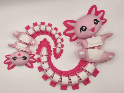 Axolotl Cuddler - 3D Printed Articulated Fidget - ToyForge 3D