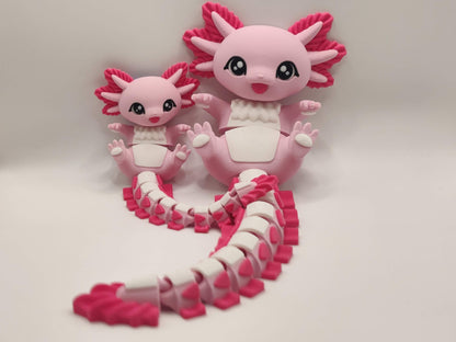 Axolotl Cuddler - 3D Printed Articulated Fidget - ToyForge 3D