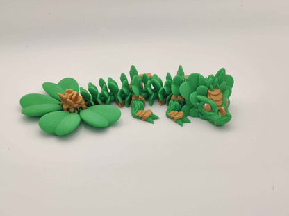 Baby Clover Spring Dragon – 3D Printed Articulating Fidget Toy - ToyForge 3D