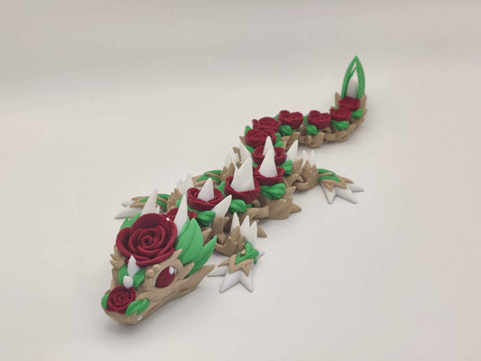 Baby Rose Dragon Figure (Red, Yellow, Blue, or Black Roses) - ToyForge 3D