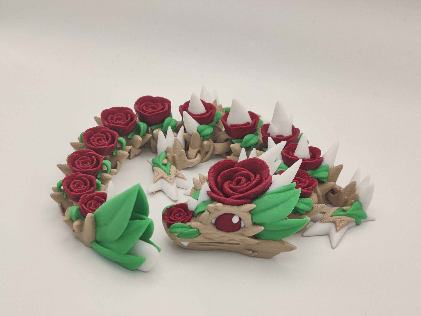 Baby Rose Dragon Figure (Red, Yellow, Blue, or Black Roses) - ToyForge 3D