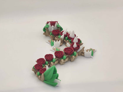 Baby Rose Dragon Figure (Red, Yellow, Blue, or Black Roses) - ToyForge 3D