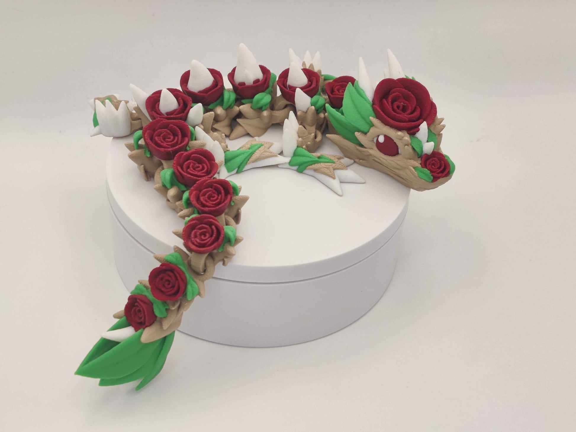 Baby Rose Dragon Figure (Red, Yellow, Blue, or Black Roses) - ToyForge 3D