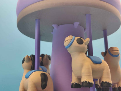 Carousel Playset with Moving Horses - ToyForge 3D