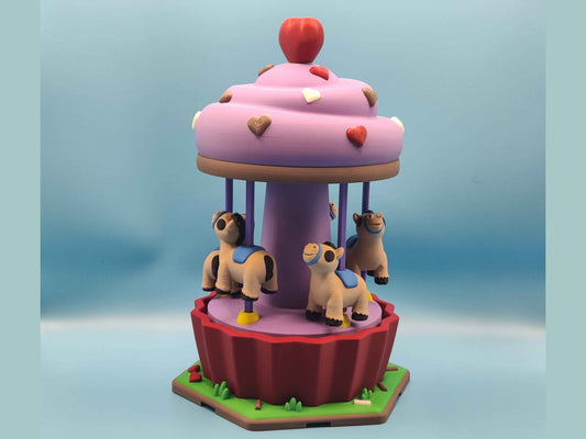 Carousel Playset with Moving Horses - ToyForge 3D