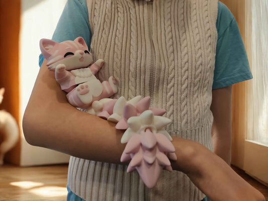 Cat Cuddler - 3D Printed Articulated Fidget - ToyForge 3D