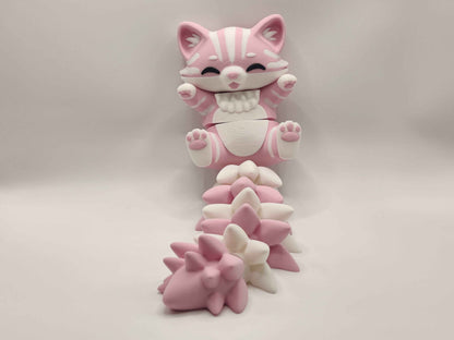 Cat Cuddler - 3D Printed Articulated Fidget - ToyForge 3D