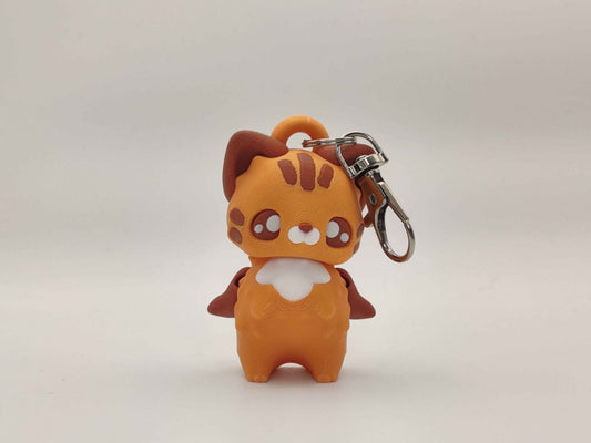 Cat Pixie Keychain - 3D Printed Fantasy Figurine - ToyForge 3D